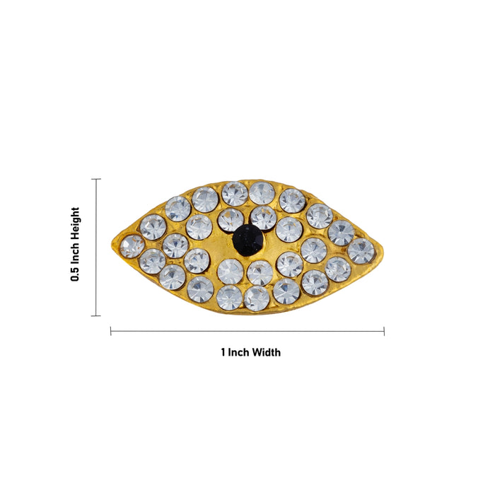 Stone Eye Pair - 0.5 x 1 Inches | Amman Kanmalar/ God Idol Netra/ Chakshu for Deity Decor