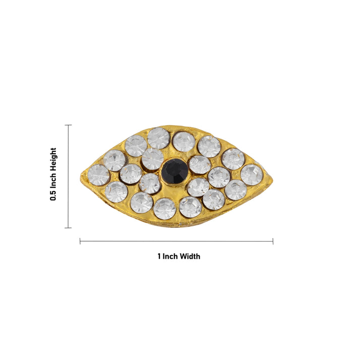 Stone Eye Pair - 0.5 x 1 Inches | Stone Kanmalar/ Amman Kanmalar for Deity Decor