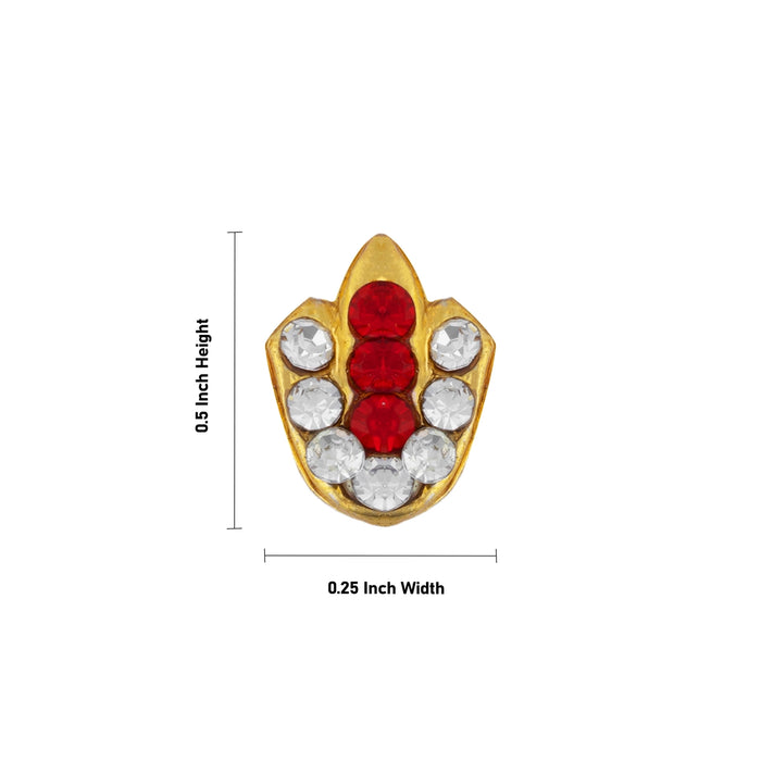 Stone Tilak Namam - 0.5 X 0.25 Inches | Stone Pottu/ Bindi With Stone For Deity Decor