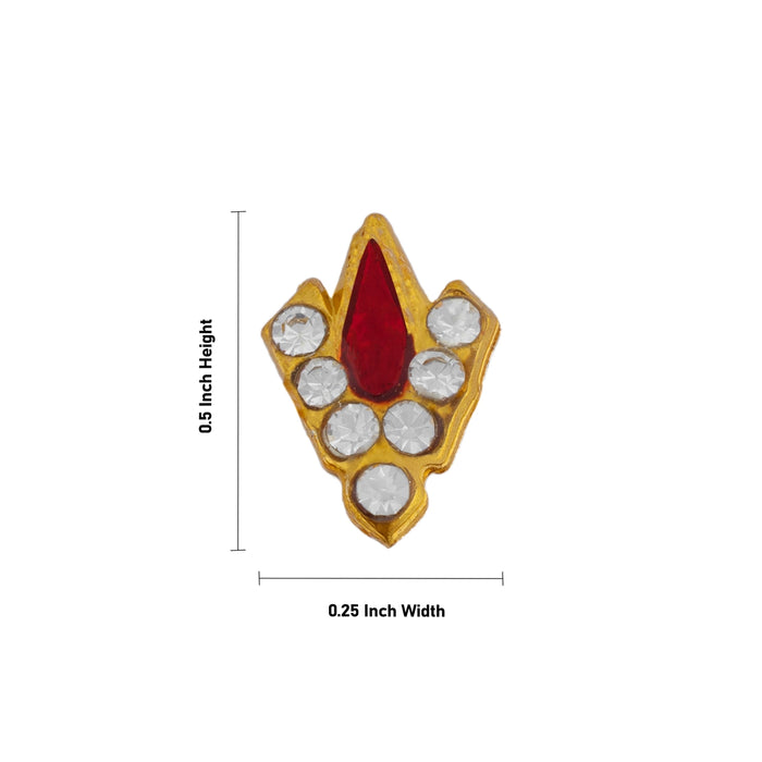 Stone Pottu - 0.5 x 0.25 Inches | Stone Tilak Namam/ Stone Bindi/ Stone Jewellery for Deity Decor
