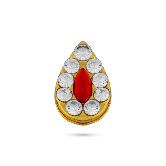 Stone Pottu - 0.5 x 0.25 Inches | Stone Bindi/ Stone Tilak for Deity