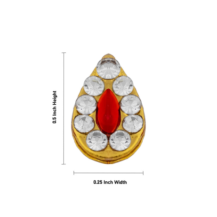 Stone Pottu - 0.5 x 0.25 Inches | Stone Bindi/ Stone Tilak for Deity