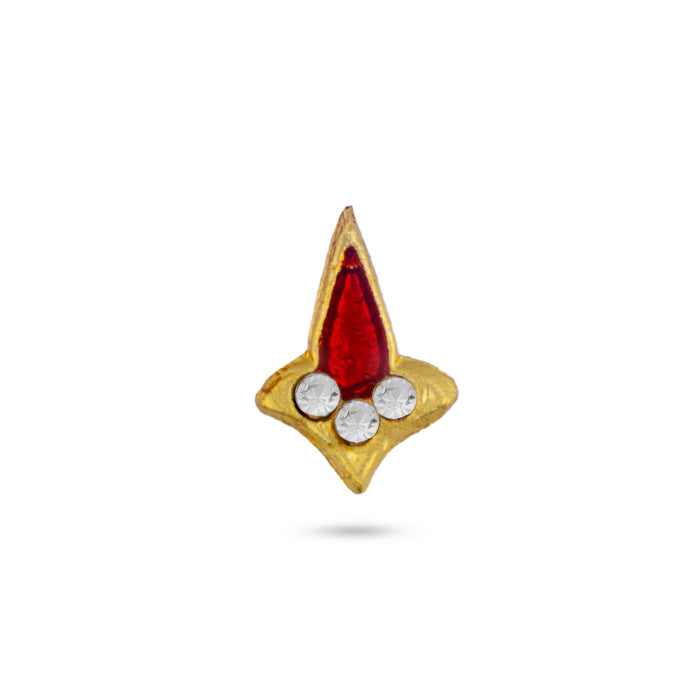 Stone Pottu - 0.5 x 0.25 Inches | Goddess Bindi/ Tilak Stone for Deity Decor