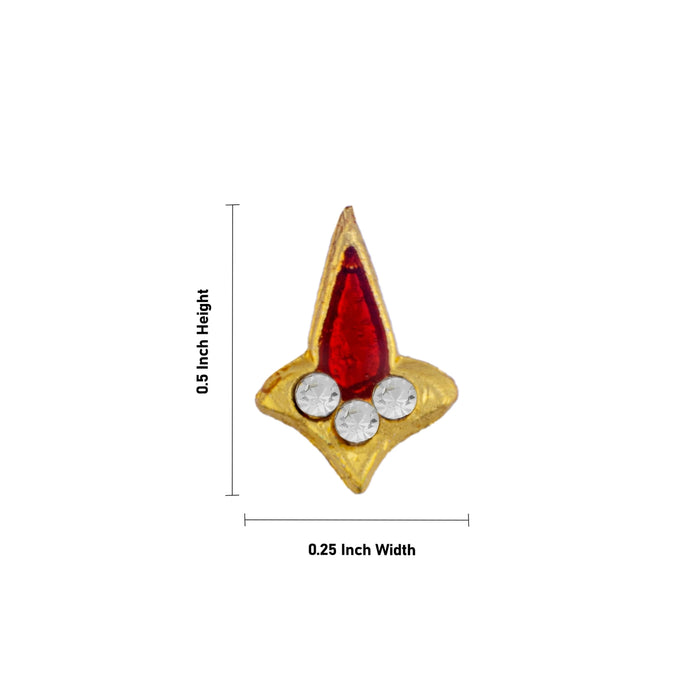 Stone Pottu - 0.5 x 0.25 Inches | Goddess Bindi/ Tilak Stone for Deity Decor