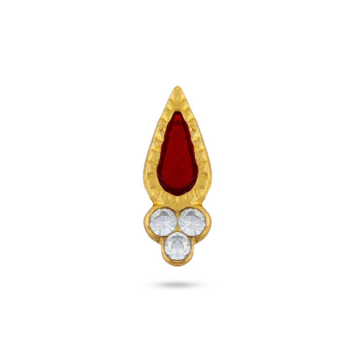 Stone Bindi - 0.5 x 0.25 Inches | Stone Pottu/ Bindi With Stone For Deity Decor