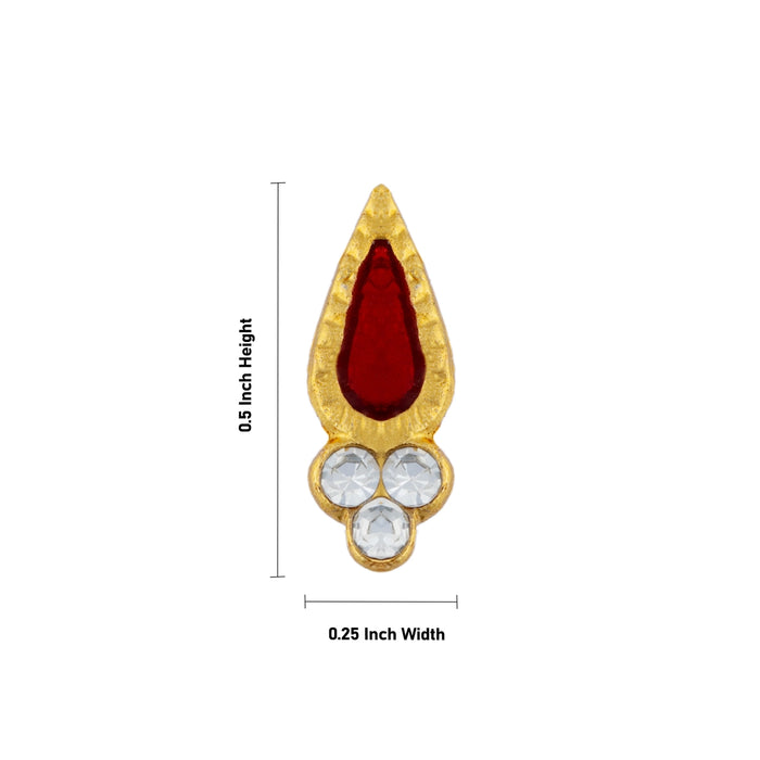 Stone Bindi - 0.5 x 0.25 Inches | Stone Pottu/ Bindi With Stone For Deity Decor
