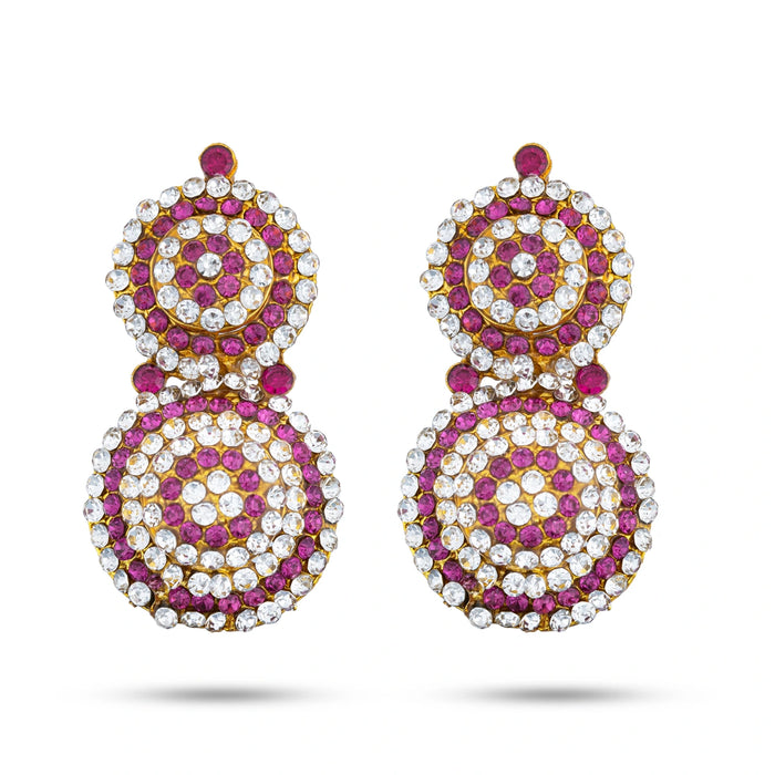 Stone Earring Pair - 1.5 x 0.5 Inches | Stone Jewellery/ Stone Earing/ Stone Studs for Deity/ Assorted Colour - Head & Face Accessories