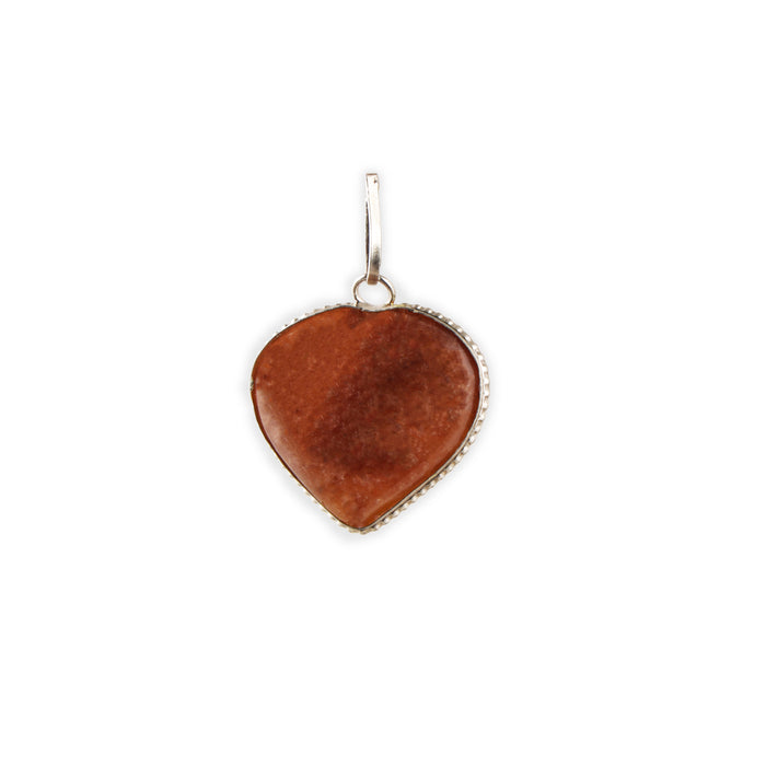 Crystal Stone Pendant  - Carnelian Pub Heart |  Crystal Dollar/ Stone Locket for Men & Women