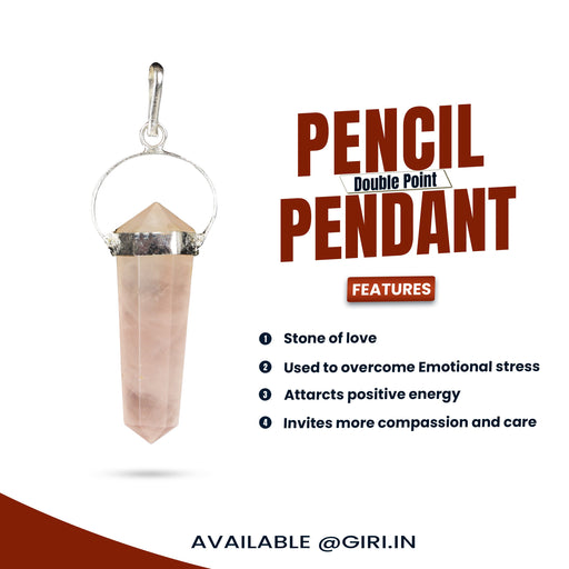 Stone Pendant - Double Point | Crystal Dollar/ Pencil Locket for Men & Women - Mala & Pendant