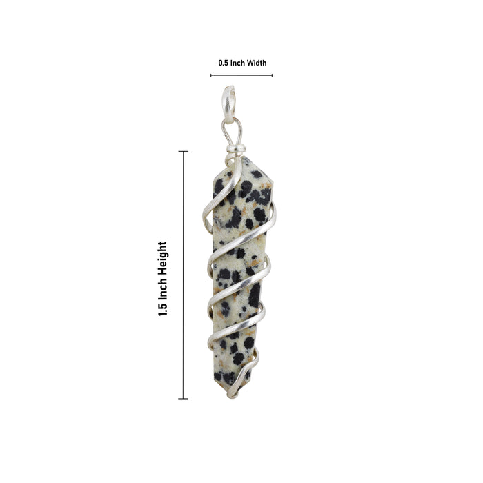 Stone Pendant - Cage 6 Face | Crystal Dollar/ Pencil Locket for Men & Women - Mala & Pendant