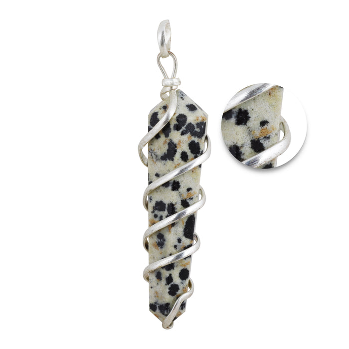 Stone Pendant - Cage 6 Face | Crystal Dollar/ Pencil Locket for Men & Women - Mala & Pendant