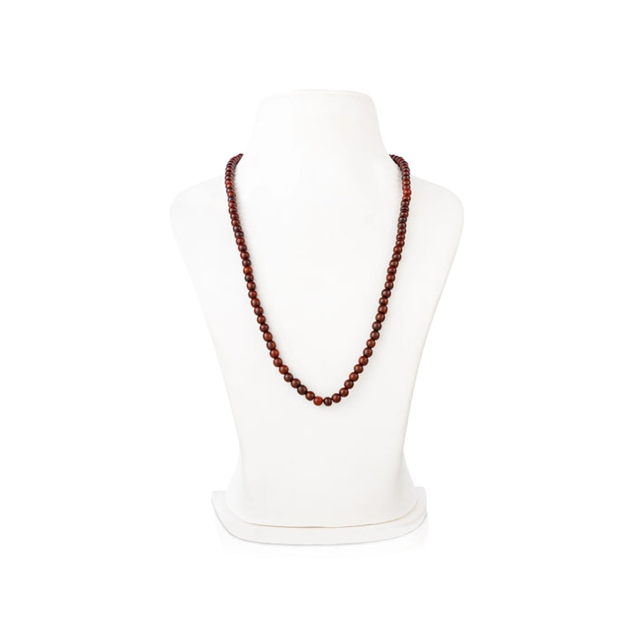 Red Chandan Mala with Thread Knot - 13 Inches | Red Sandalwood Mala/ 6 mm Japa Mala for Meditation