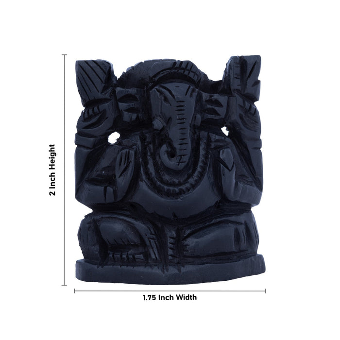 Ganesh Murti - 2 Inches | Karungali Statue/ Vinayaka Idol/ Ganpati Murti for Pooja