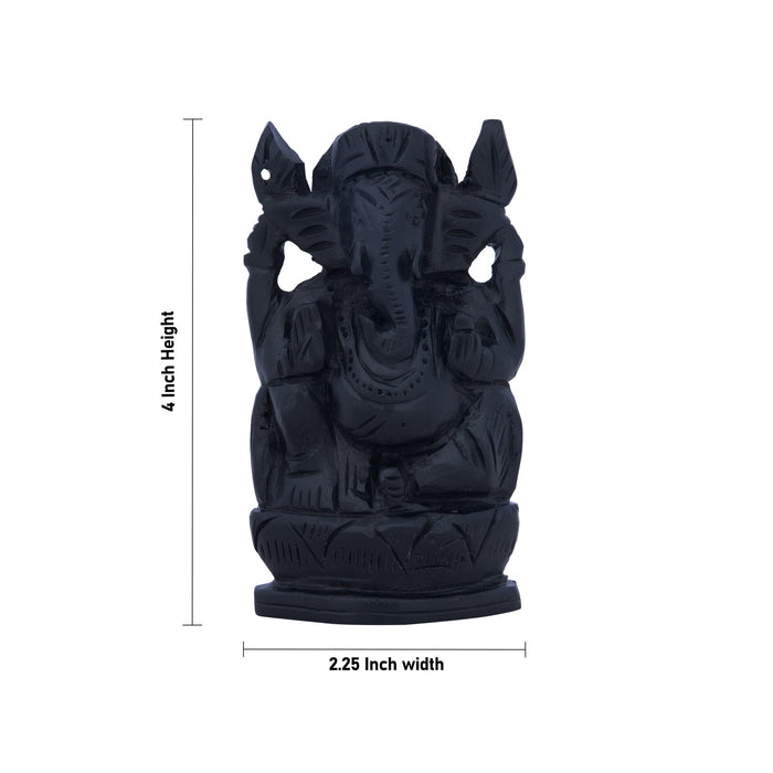 Ganesh Murti - 4 Inch | Karungali Statue/ Vinayaka Idol/ Ganpati Murti for Pooja