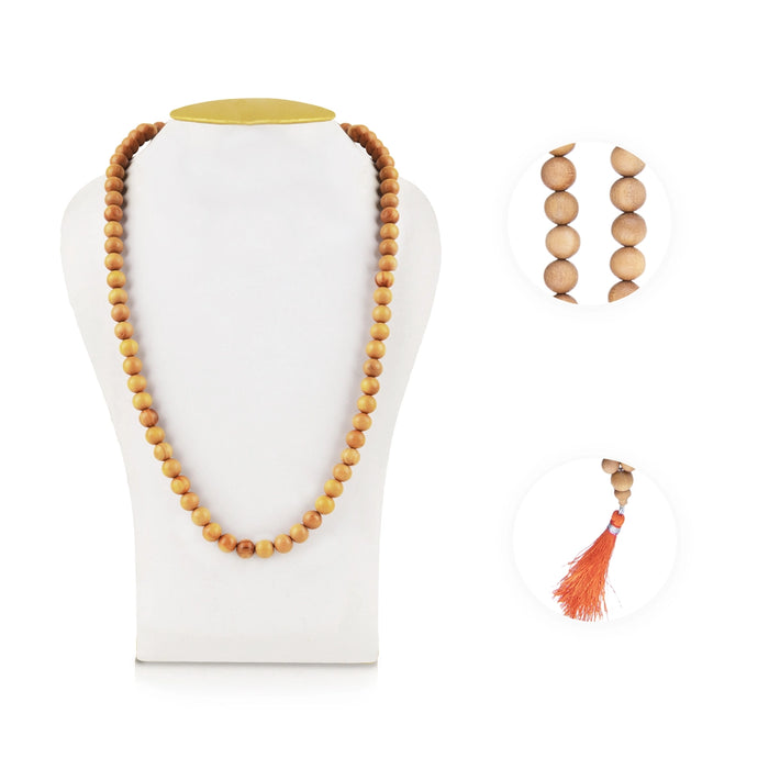 Chandan Mala - 17 Inches | 8mm/ Sandal Mala/ Kantha Mala for Meditation - Chandan Mala, Pendant, Bracelet