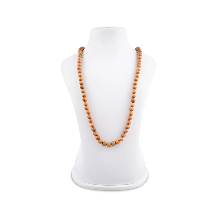 Chandan Mala - 21 Inches | 10 mm/ Sandalwood Mala/ Sandalwood Mala Beads/ Kantha Mala for Meditation - Chandan Mala, Pendant, Bracelet