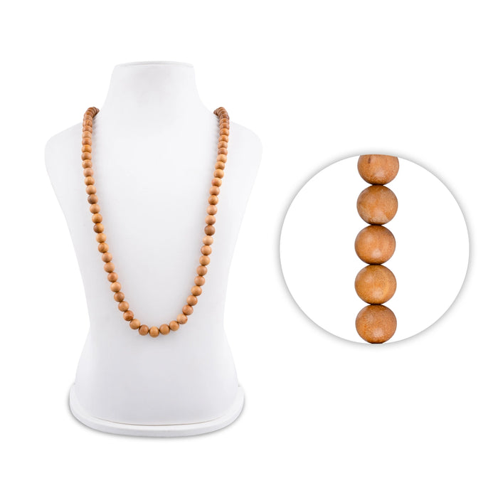 Chandan Mala - 21 Inches | 10 mm/ Sandalwood Mala/ Sandalwood Mala Beads/ Kantha Mala for Meditation - Chandan Mala, Pendant, Bracelet