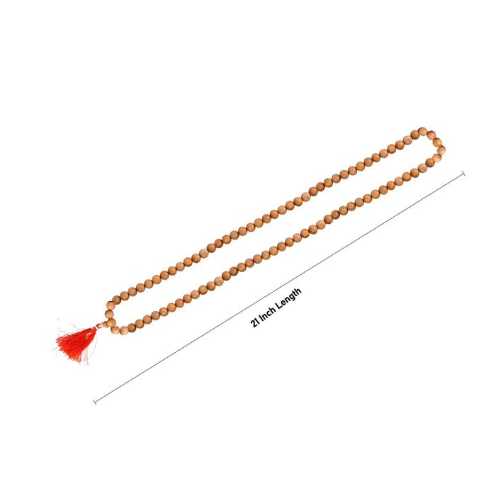 Chandan Mala - 21 Inches | 10 mm/ Sandalwood Mala/ Sandalwood Mala Beads/ Kantha Mala for Meditation - Chandan Mala, Pendant, Bracelet