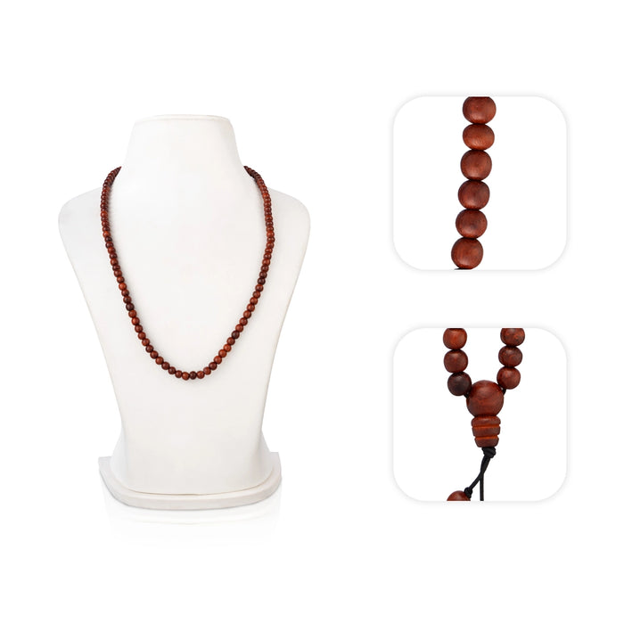 Red Chandan Mala - 13 Inches | 6 mm/ Red Sandalwood Mala/ Sandalwood Mala Beads for Meditation