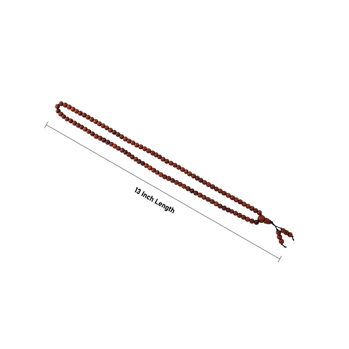 Red Chandan Mala - 13 Inches | 6 mm/ Red Sandalwood Mala/ Sandalwood Mala Beads for Meditation