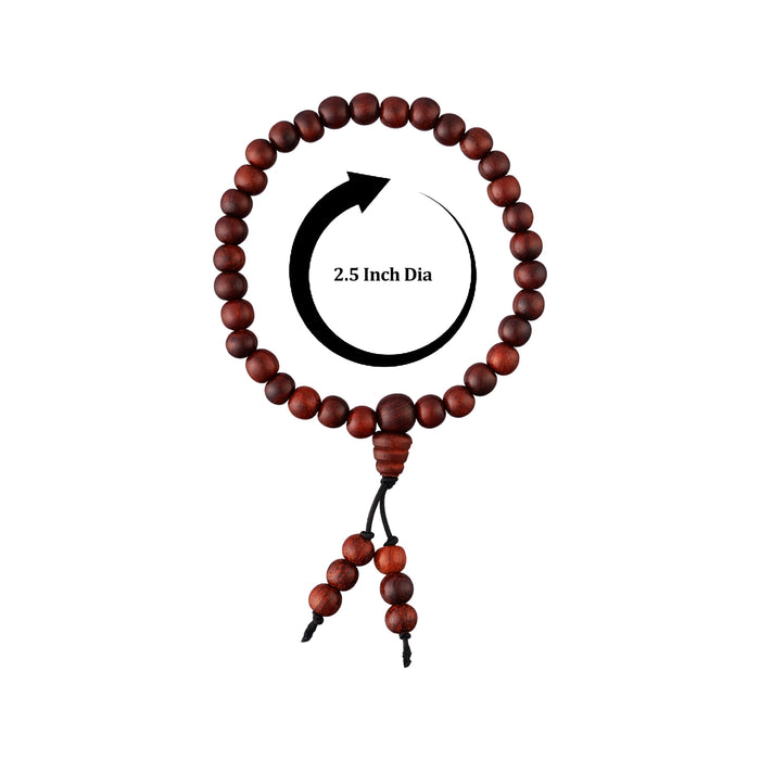 Red Sandal Bracelet - 2.5 Inches | 6 mm / Red Sandalwood Bead Bracelet for Meditation, Prayer & Daily Wear