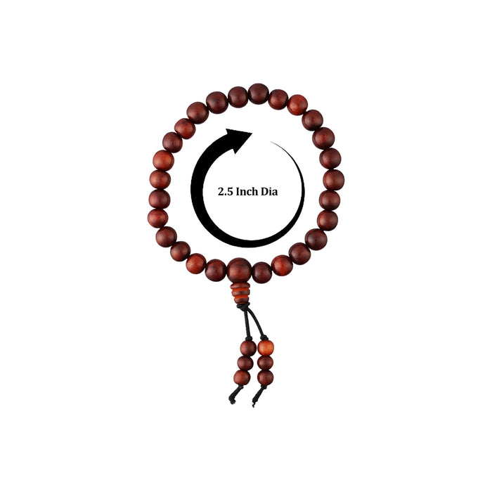 Red Sandalwood Bracelet - 2.5 Inches | 10 mm/ Chandan Bracelet/ Hand Band/Hand Bracelet For Spiritual Use