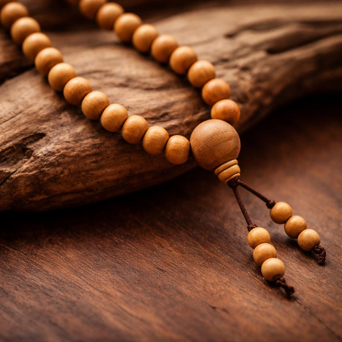 Chandan Mala - 17 Inches | 8 mm/ Sandalwood Mala/ Sandalwood Mala Beads/ Kantha Mala for Meditation