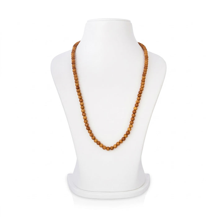 Chandan Mala - 17 Inches | 8 mm/ Sandalwood Mala/ Sandalwood Mala Beads/ Kantha Mala for Meditation