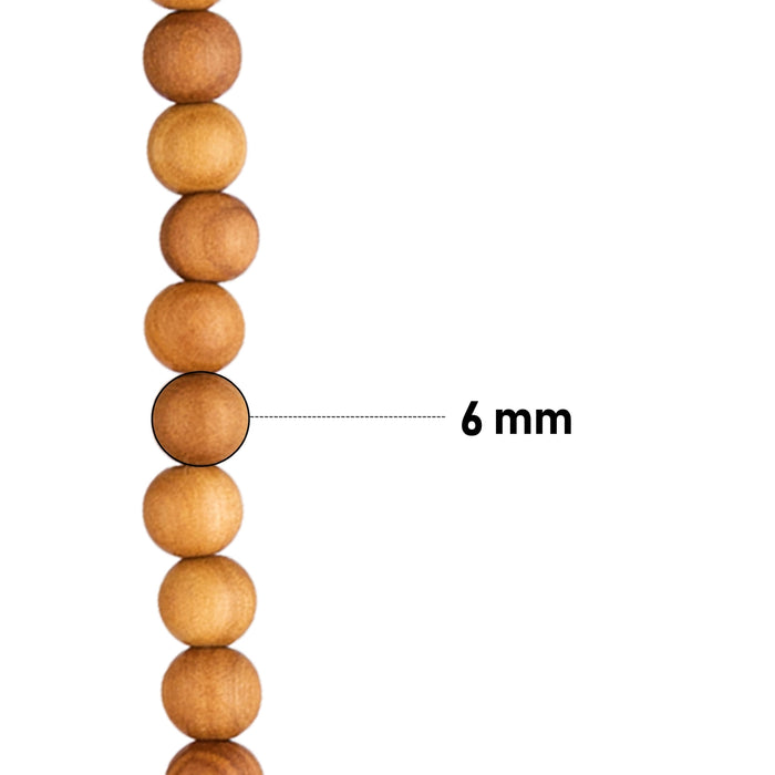Chandan Mala - 17 Inches | 8 mm/ Sandalwood Mala/ Sandalwood Mala Beads/ Kantha Mala for Meditation