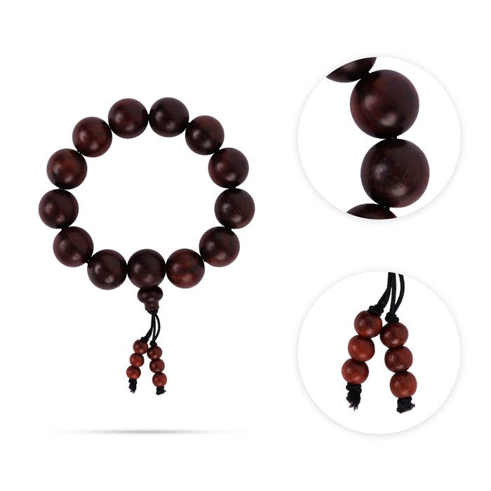 Red Sandalwood Bracelet - 4 Inches | 18mm/ Chandan Bracelet/ Hand Band/Hand Bracelet For Spiritual Use - Chandan Mala, Pendant, Bracelet