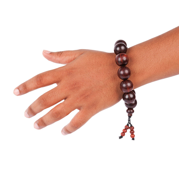 Red Sandalwood Bracelet - 4 Inches | 18mm/ Chandan Bracelet/ Hand Band/Hand Bracelet For Spiritual Use - Chandan Mala, Pendant, Bracelet