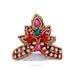 Stone Crown - 3 x 4 Inches | Open Type Kireedam/ Multicolour Stone & Beads Design Kiridam/ Mukut for Deity - Head & Face Accessories