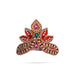Stone Crown - 3.5 x 6 Inches | Open Type Kireedam/ Multicolour Stone & Beads Design Kiridam/ Mukut for Deity - Head & Face Accessories