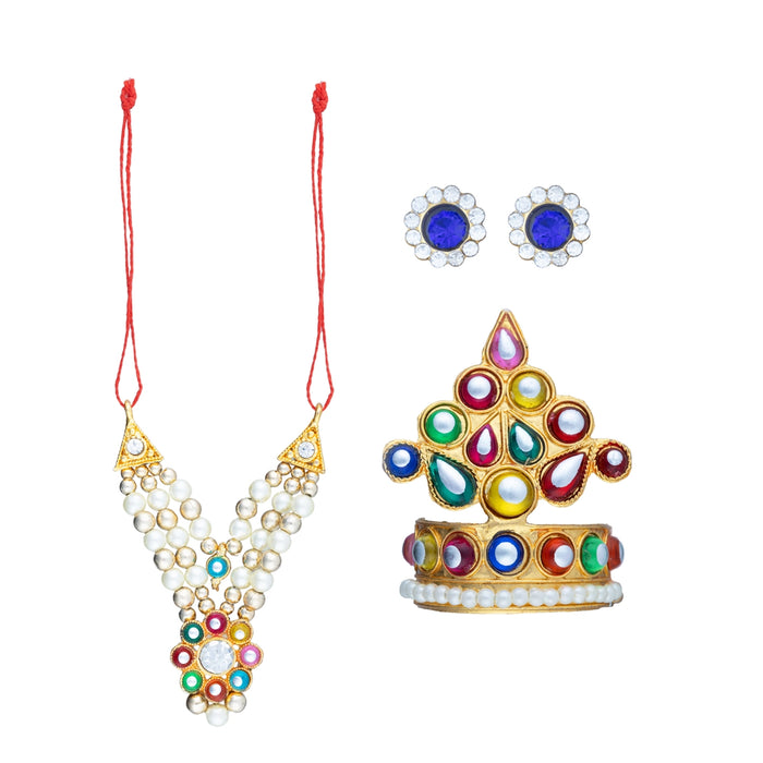 Stone Necklace - 5.5 Inches | Stone Haram/ Jewellery for Deity - Neck & Body Accessories