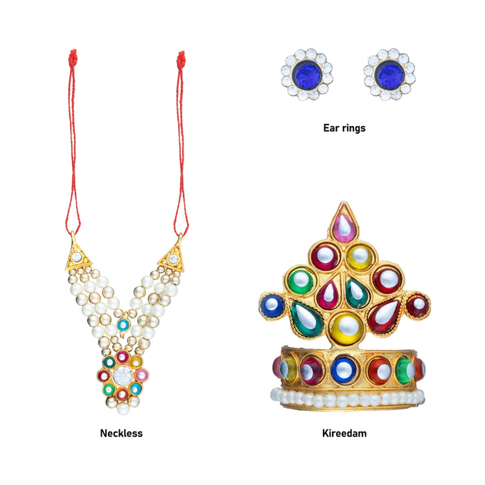 Stone Necklace - 5.5 Inches | Stone Haram/ Jewellery for Deity - Neck & Body Accessories