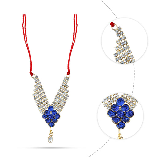 Stone Necklace | Stone Jewellery/ Deity Ornaments/ Artificial Jewelry For Deity Decor - Head & Face Accessories