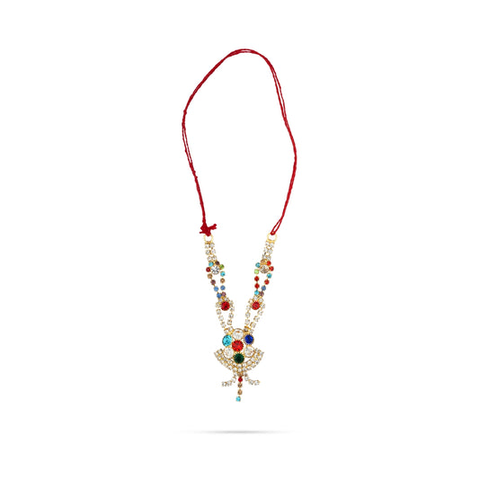 Stone Necklace - 2.75 Inches | Stone Jewellery/ Stone Haram for Deity Decor/ Assorted Colour - Neck & Body Accessories