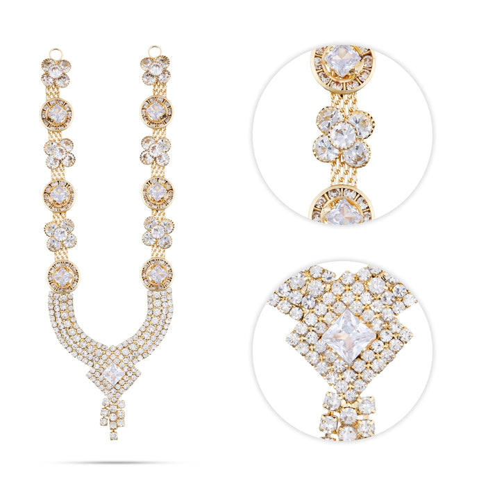 Stone Necklace - 7.5 Inches | Artificial Jewelry/ Stone Haram/ Stone Jewellery for Deity Decor - Neck & Body Accessories