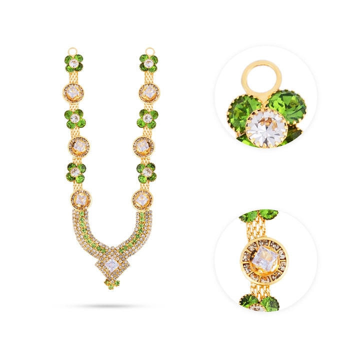 Stone Necklace - 7.5 Inches | Artificial Jewelry/ Stone Haram/ Stone Jewellery for Deity Decor - Neck & Body Accessories