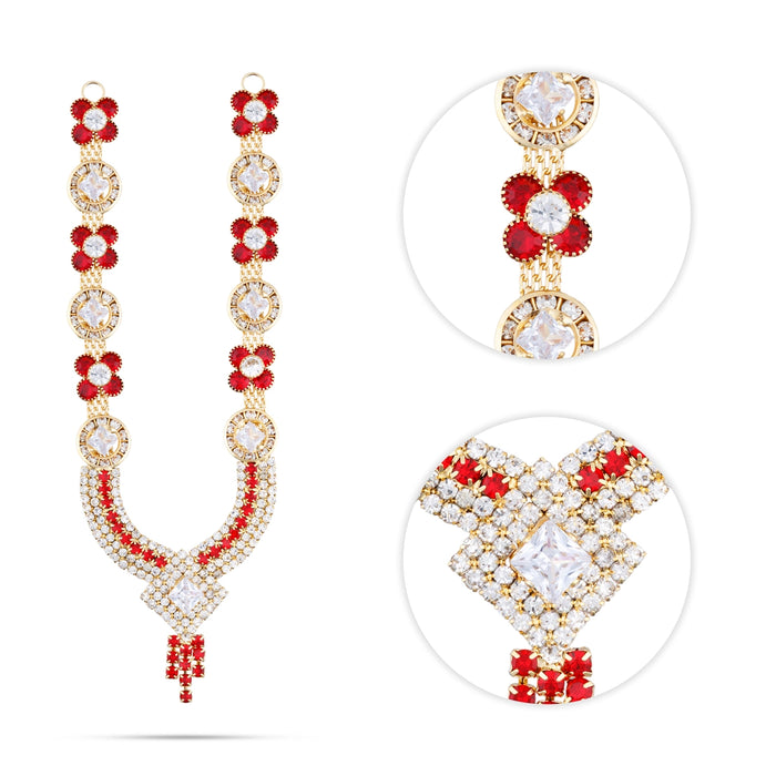 Stone Necklace - 7.5 Inches | Artificial Jewelry/ Stone Haram/ Stone Jewellery for Deity Decor - Neck & Body Accessories