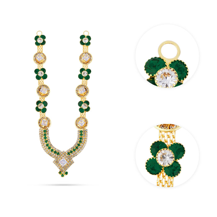 Stone Necklace - 7.5 Inches | Artificial Jewelry/ Stone Haram/ Stone Jewellery for Deity Decor - Neck & Body Accessories