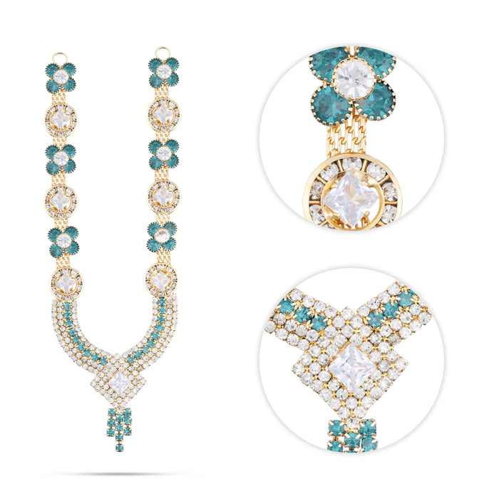 Stone Necklace - 7.5 Inches | Artificial Jewelry/ Stone Haram/ Stone Jewellery for Deity Decor - Neck & Body Accessories