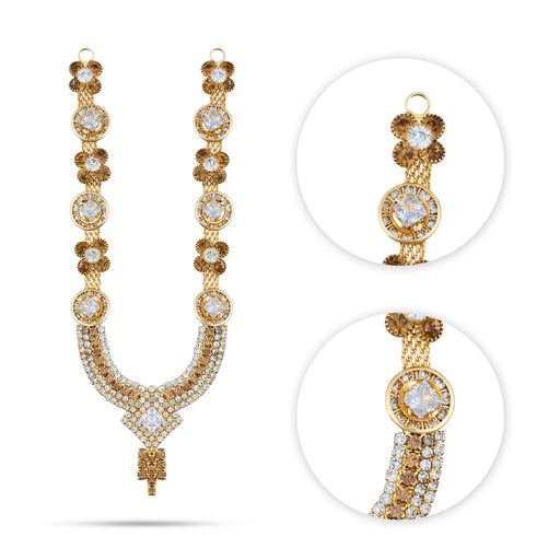 Stone Necklace - 4.5 Inches | Stone Haram/ Stone Jewellery/ Artificial Jewelry For Deity - Neck & Body Accessories