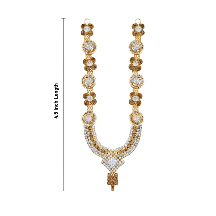 Stone Necklace - 4.5 Inches | Stone Haram/ Stone Jewellery/ Artificial Jewelry For Deity - Neck & Body Accessories