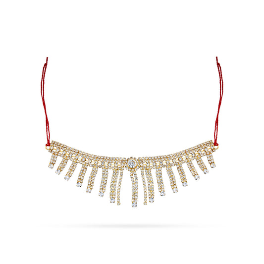 White Stone Necklace - 5 Inches | Artificial Jewelry/ Stone Jewellery for Deity - Neck & Body Accessories