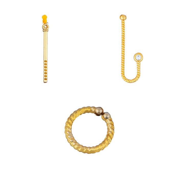 Laddu Gopal Jewellery Set | Krishna Jewellery Set/ Gold Polish Artificial Jewellery for Laddu Gopal - Deity Jewellery & Vastra Sets