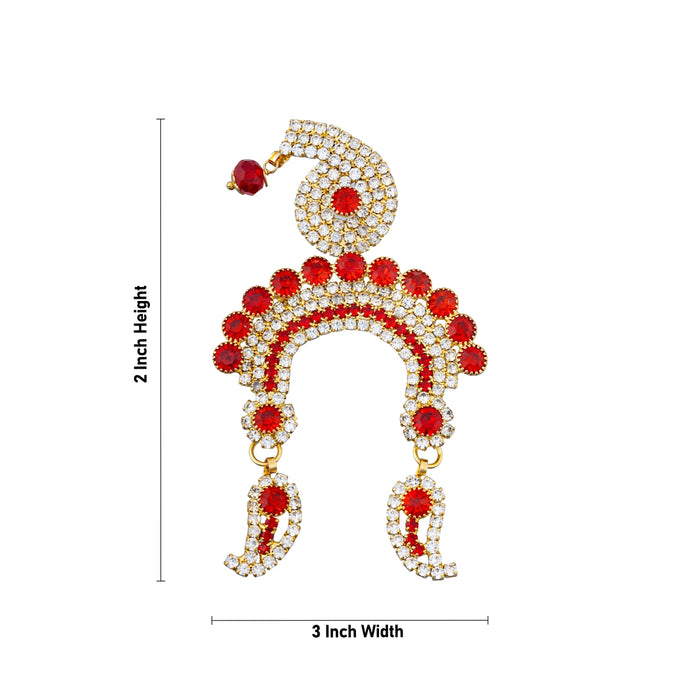 Chandrika Crown - 2 x 3 Inches | Stone Kireedam/ Kiridam for Radha Rani - Head & Face Accessories