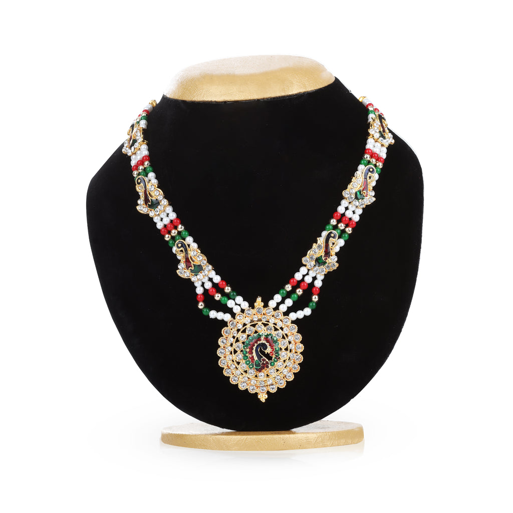 Stone Haram - 7.5 Inches | Multicolour Stone Jewellery/ Stone Jewelry for Deity