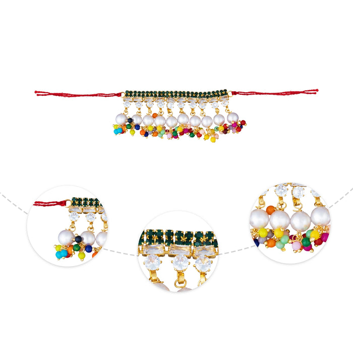 Stone Hip Belt - 2.5 Inches | Decorative Waist Belt/ Kamarband Stone Belt/ Stone Jewellery For Deity Decor