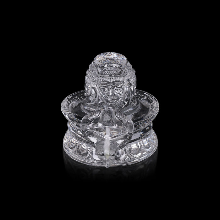 Shivling With Shivan Face Murti - 5 x 7 Inches | Belgium Glass Shiva lingam / Glass Shivalinga for Pooja - Sphatik & Semi Precious Stone Murties